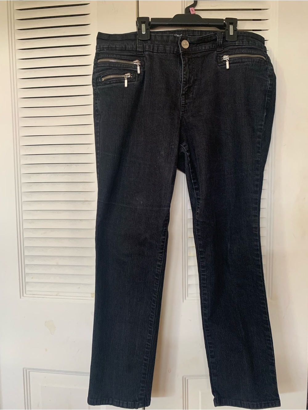 Style & Co. Black Straight-Leg Jeans with Zip Pockets